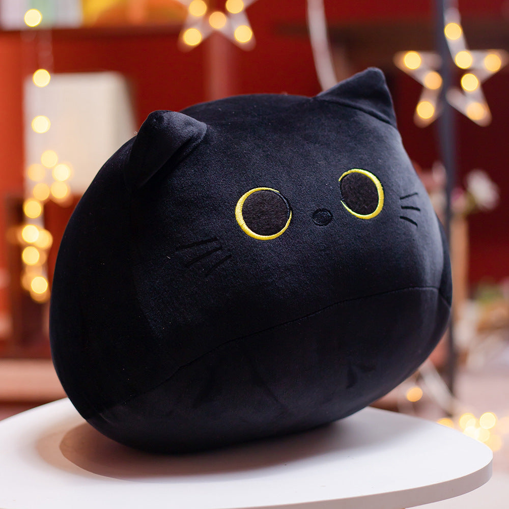 Cross-border Cartoon Kitty Pillow Cute Black Cat White Cat Plush Doll